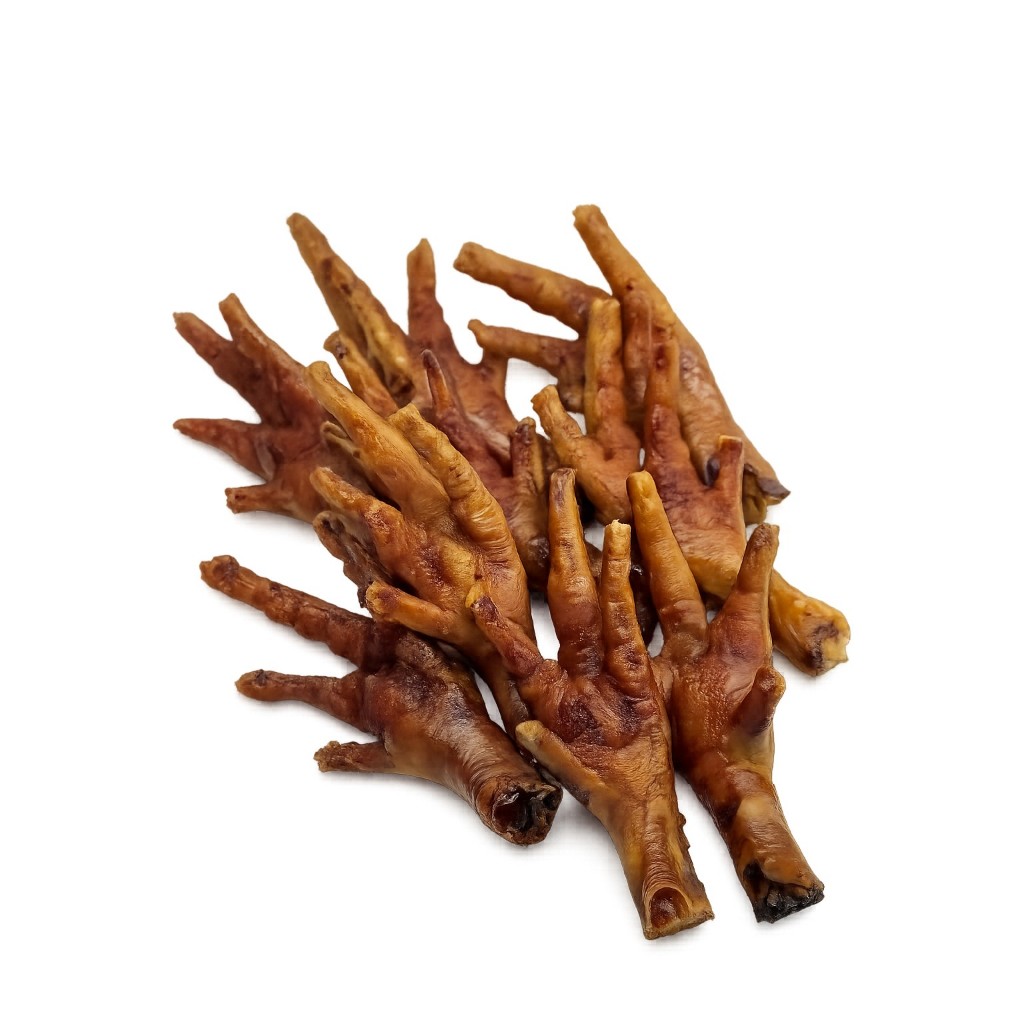 Pé de Galinha 12 Unidades para Cães Petisco Natural Desidratado Mastigação Saudável 100% Natural
