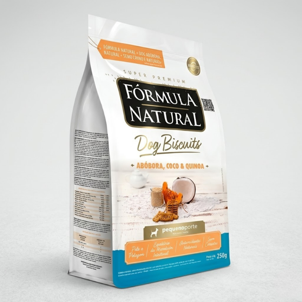 Petisco Fórmula Natural Dog Biscuits Adulto Filhote Sabor Abóbora 250g