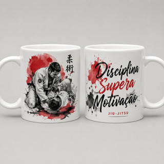 Caneca Jiu-Jitsu Personalizada | Presente Jiu-Jitsu | Porcelana Premium | emoção e conexão Presente