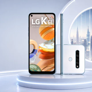 Smartphone LG K61 128GB Titânio 4G Octa-Core 4GB RAM Tela 6,53” Câmera Quádrupla 16MP Novo
