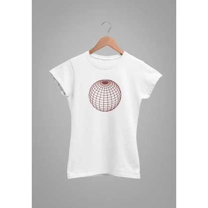 Baby Tee Y2K Feminina- Estampa Globo Rede, Conforto Elástico e Versátil para Primavera/Verão/Outono