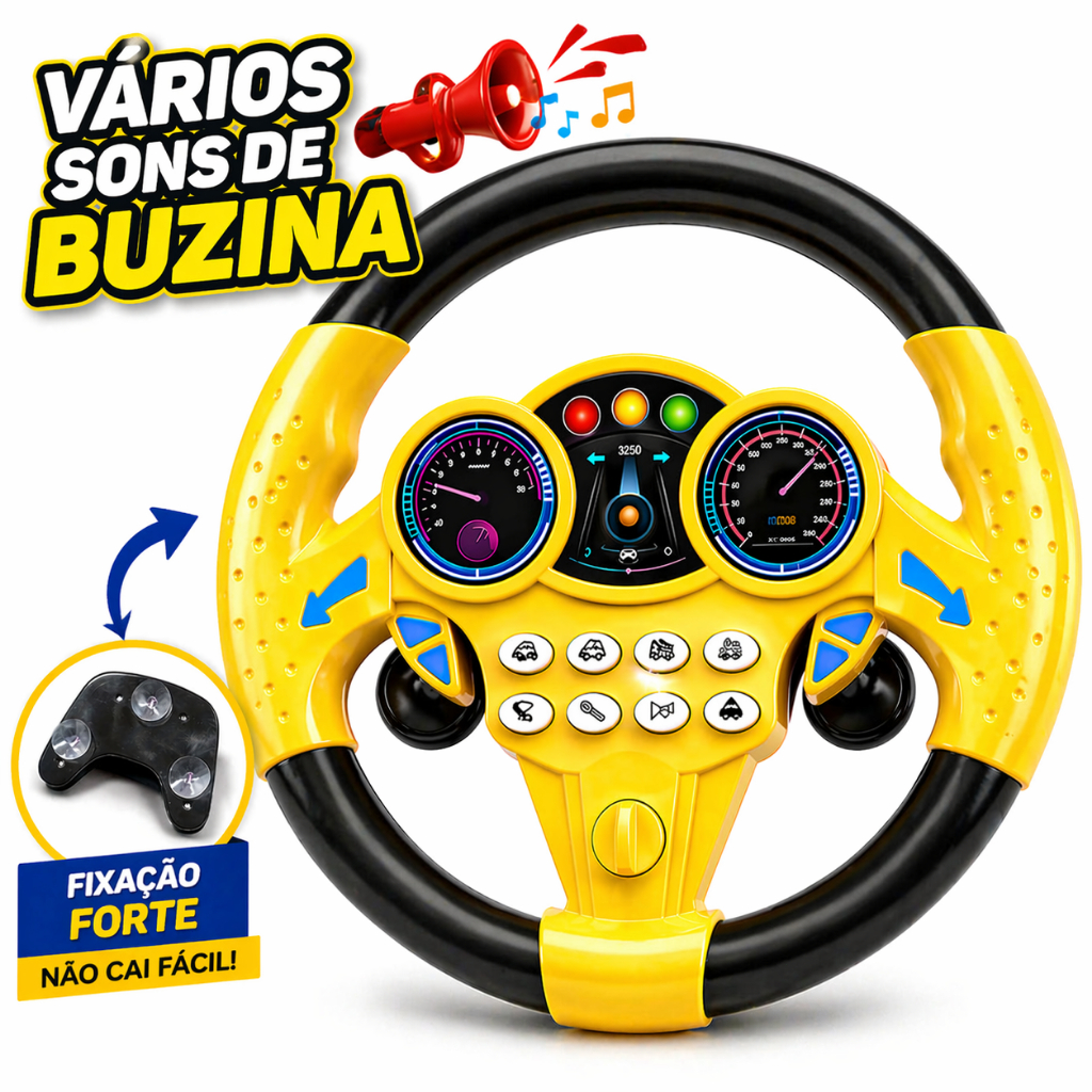 Volante Infantil Brinquedo Musical com Som Simulador de Direção