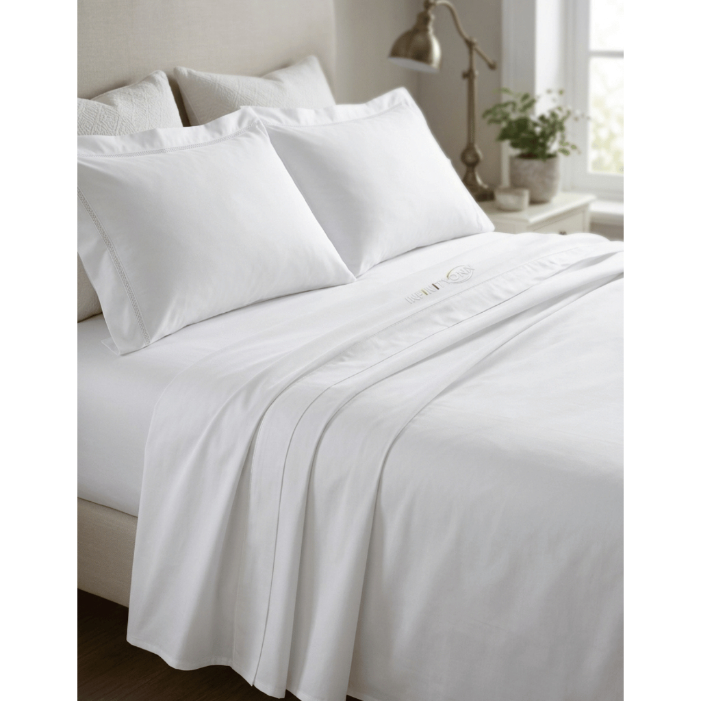 Jogo de Jogo de Cama Casal 150 Fios 100% Algodão Teka Diamante Branco 4 Peças