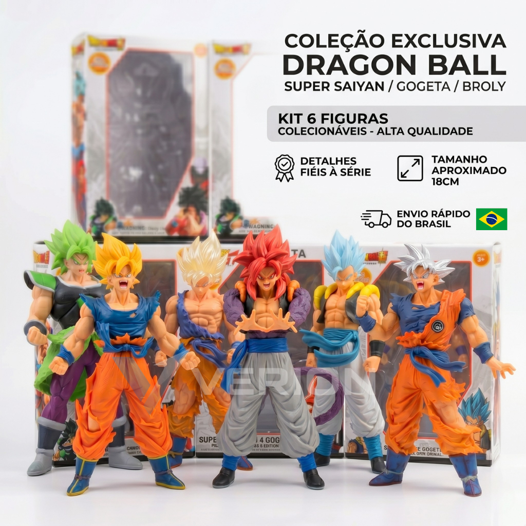 Action Figure Dragon Ball Goku Vegeta Broly 18cm Boneco Colecionável Anime 7 Modelos Geek Presente