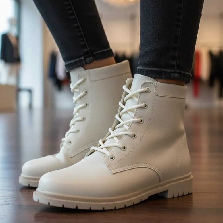 Bota Coturno Feminino Cano Baixo Medio Tratorado Confortável Blogueira Tendência Elegante Casual
