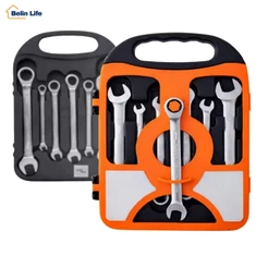 Kit 7 Chaves Combinadas Catraca Articulada 8mm a 19mm Aço Profissional Luatek LWJ-2224