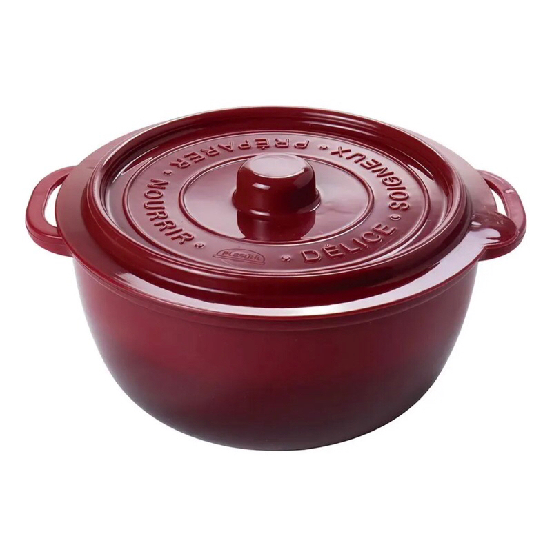 Pote Panelinha Hermético Supreme Vermelho 950 Ml ou 180ml Plasútil Vermelho Cereja