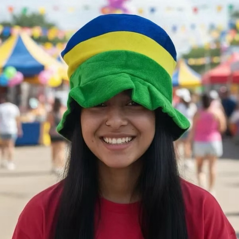 Cartola Color Do Brasil | Chapéu | Camurça | Cores Dos Países | Copa Do Mundo | Seleção Brasileira | Brasil | Brazil