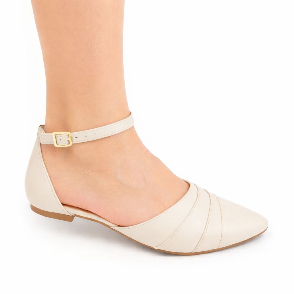 Sapatilha feminina bico fino preta marrom caramelo off white salomé sandalia moda rasteira sapato calçado