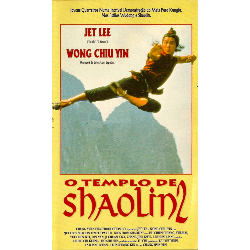 VHS/DVD O TEMPLO DE SHAOLIN 2/Legendado/com o astro Jet Li.