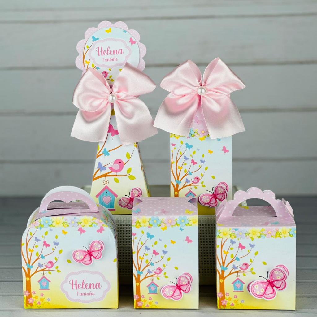 Kit Festa PEGUE E MONTE Jardim Encantado Personalizados Lembrancinhas Caixas Aniversário Caixinha Mimos