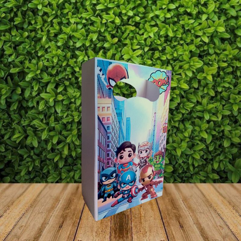 2 Sacolinhas Personalizadas surpresa pra lembrancinhas festas temáticas Pegue e monte Personalizada