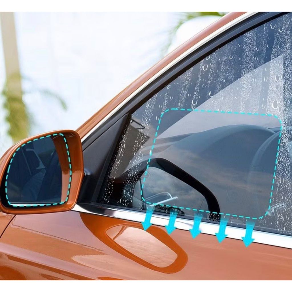Película De Espelho Retrovisor De Carro 4 Filmes Anti-Embaçamento Para Vidro De Janela Lateral Chuva e Nevoeiro TW-6171