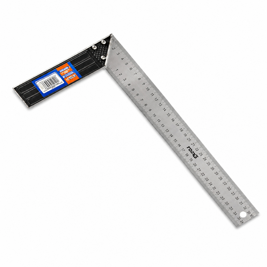 Régua Profissional  Aço Inox Esquadro de Precisão  Carpintaria Construção 40cm