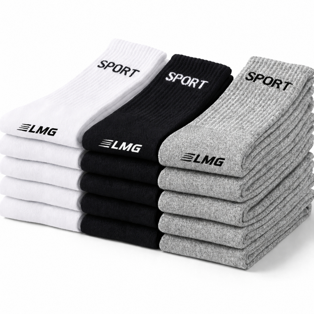 Kit até 15 Pares Meias Masculinas Cano Alto Algodão Macia e Resistente
