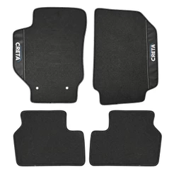 Kit Tapete Carro Creta 2017-2021 4 Pecas Cor Preta Lanzi Sob Medida