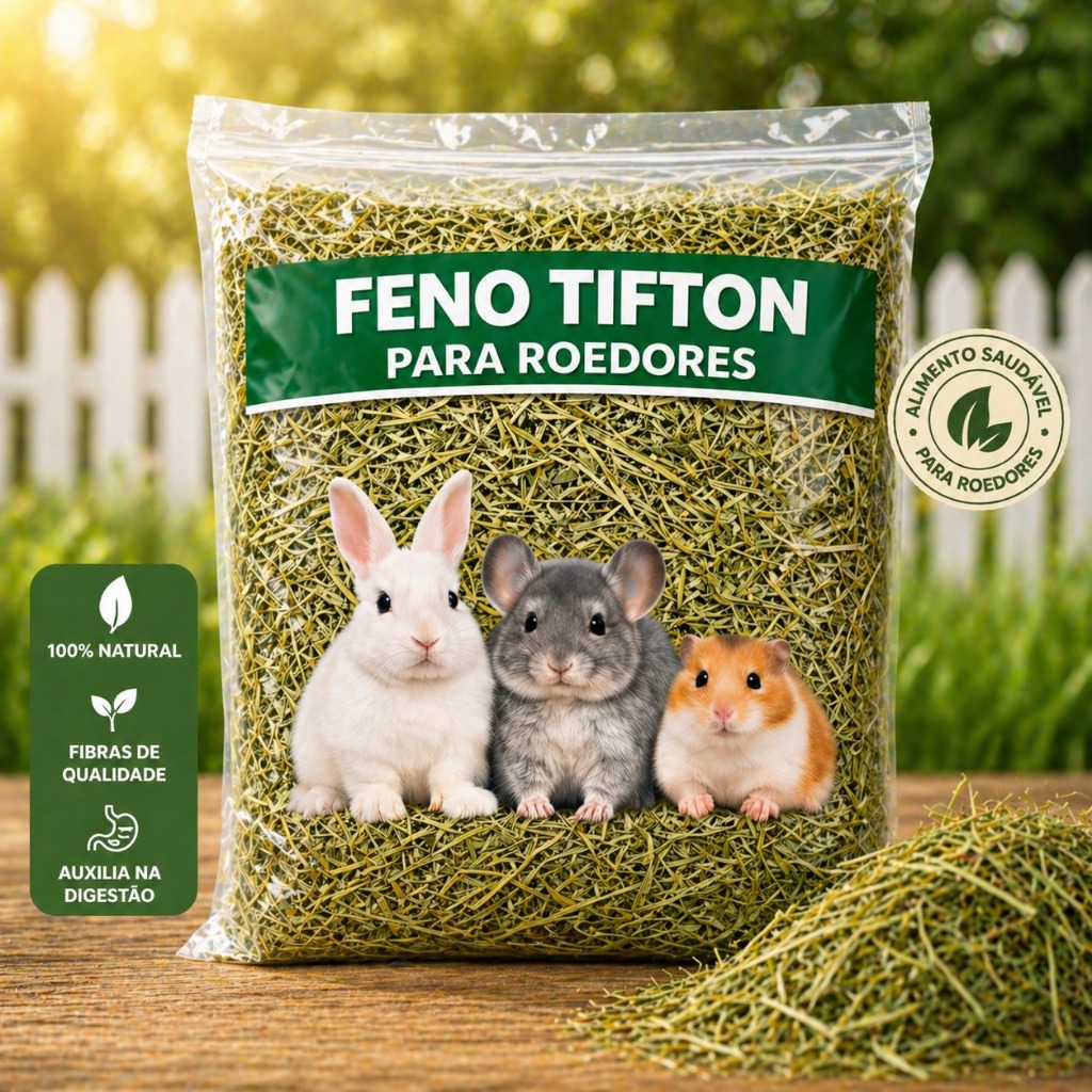 2kg De Feno Premium Natural Para Coelhos Porquinho Da Índia Chinchila E Roedores 1kg 500g Tifton Capim Seco Alfafa Grama
