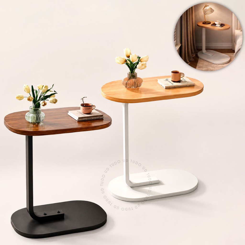 Mesa De Apoio Lateral sofá moderna mdf resistente Sofá Cama Notebook Portátil Bege Marrom