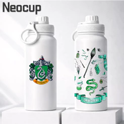 Garrafa Térmica Aço Inoxidável Harry Potter Sonserina Fresh Com Alça Portátil Estampada 600ml
