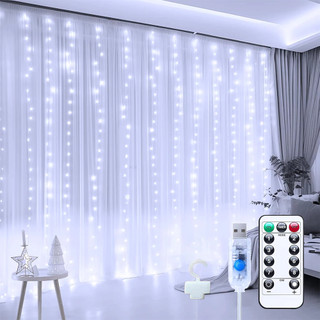 4x3M 3x3M 300 Luz De Cortina LED 8 Modos De Iluminação De Fada USB Para Decorações Natal 110v-220v
