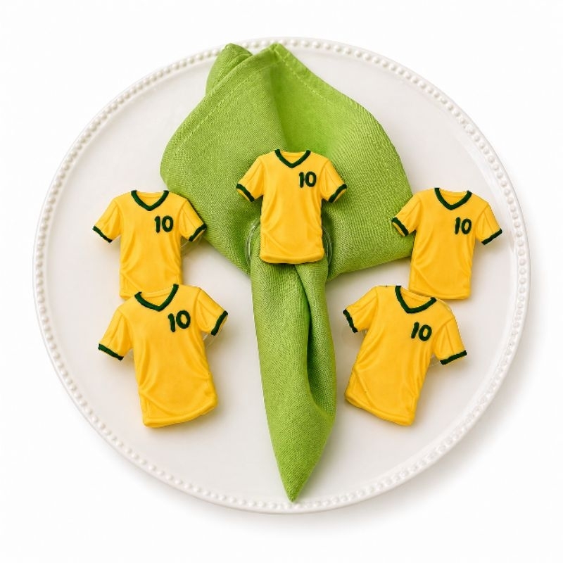 Porta guardanapo Camisa de Futebol em biscuit para mesa posta personalizado
