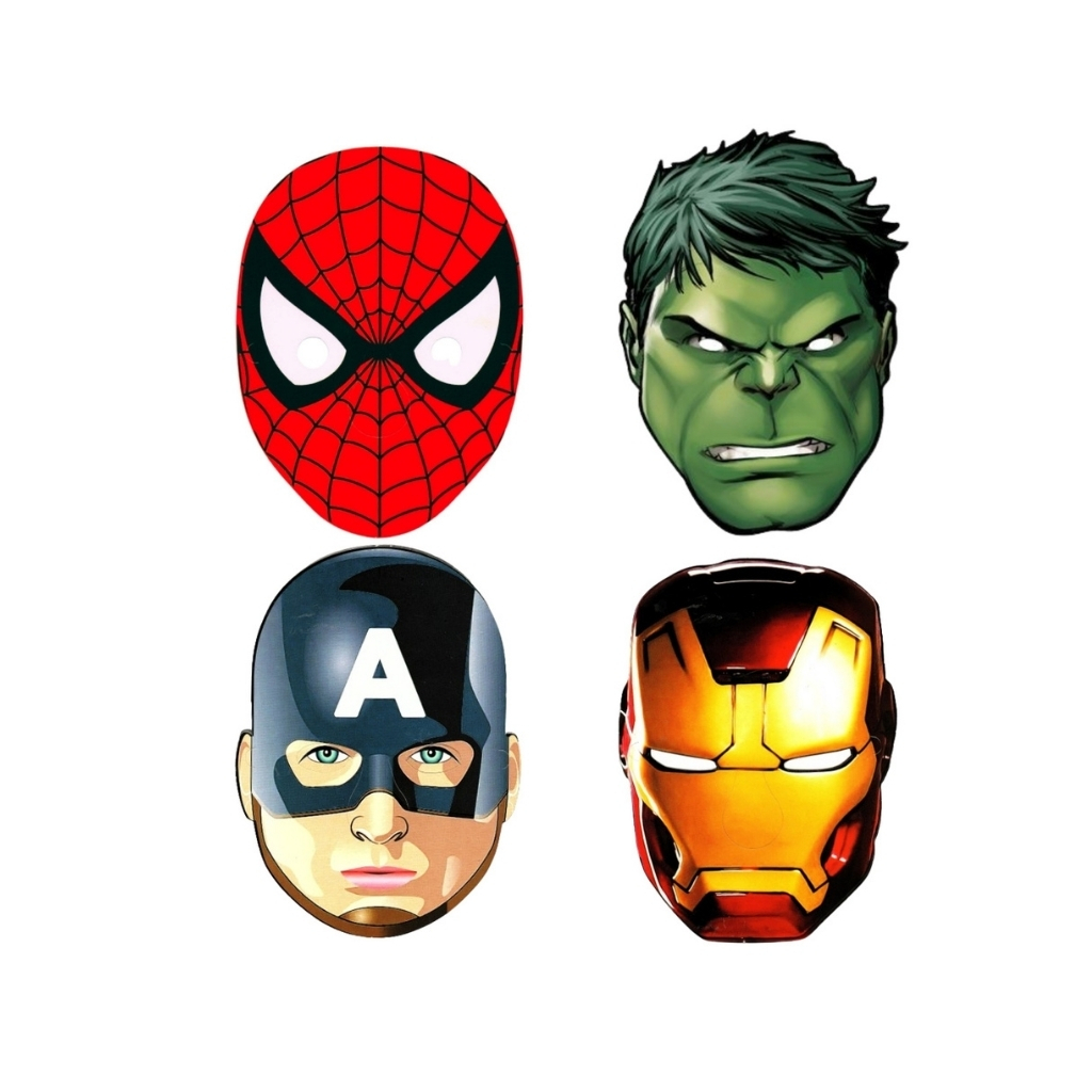 Kit 20 Máscara Avengers Cartão 240g Cosplay Festa Infantil Lembrancinhas aniversário algodão doce
