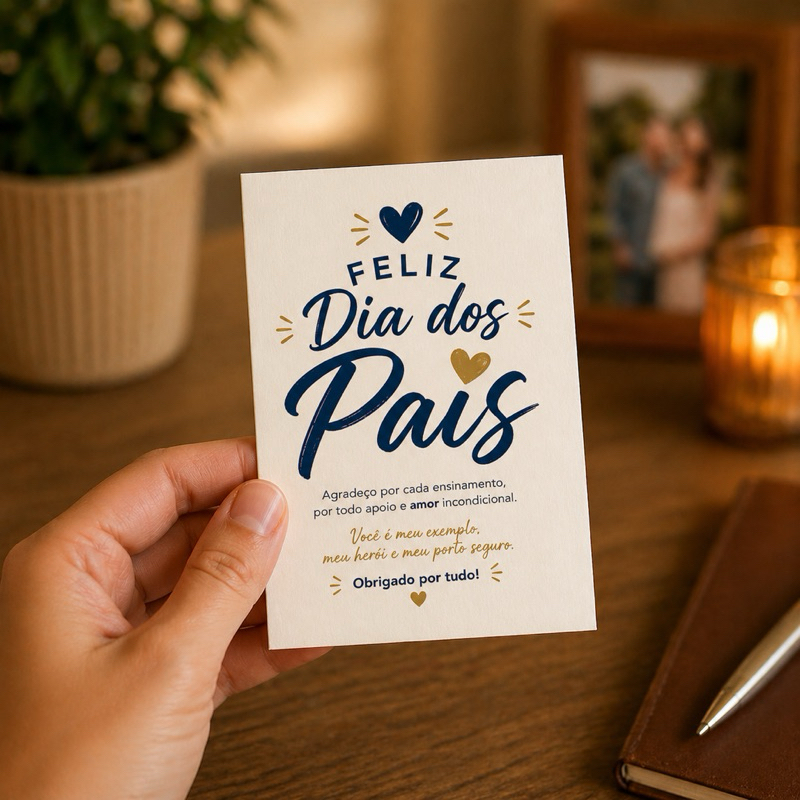 Cartão Presente Feliz Dia dos Pais - envio rápido