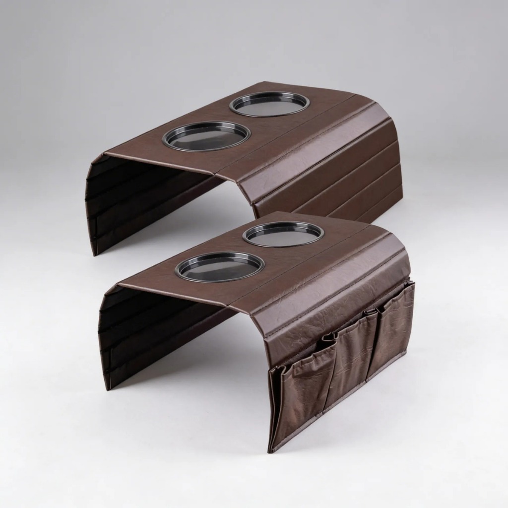 kit 2 Suporte para Braço de Sofa Porta Copo, Controle e Objetos Corino Promoção