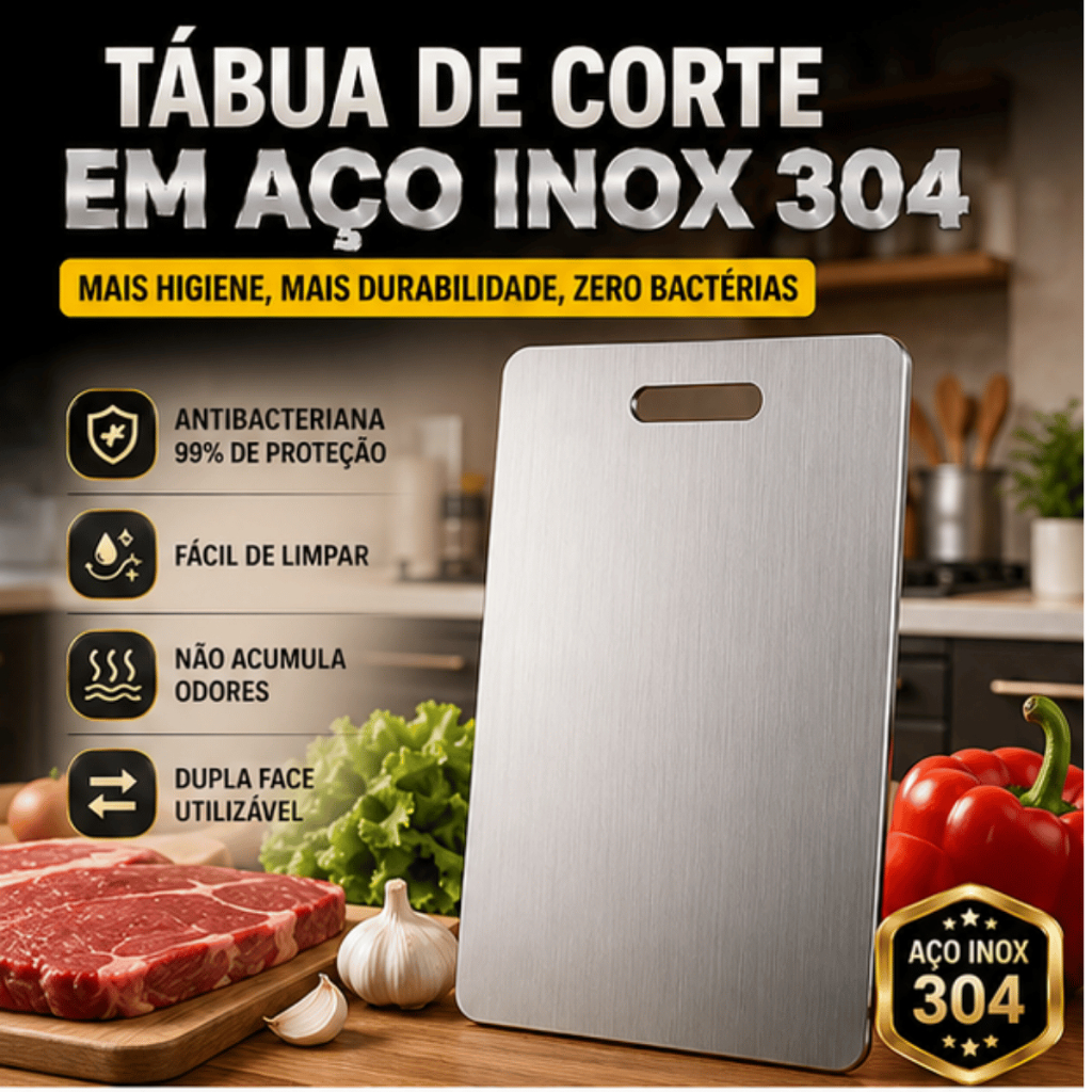 Tábua  De Corte Feita De Aço Inox Tamanho 35x25cm e 46X30cm