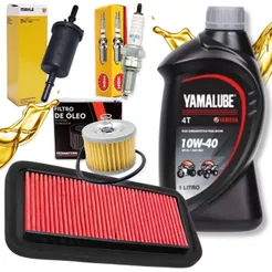 Kit Revisão Fz15 150 Abs 2023-2025 Troca Óleo Yamalube 10w40 Filtros e Vela Ngk