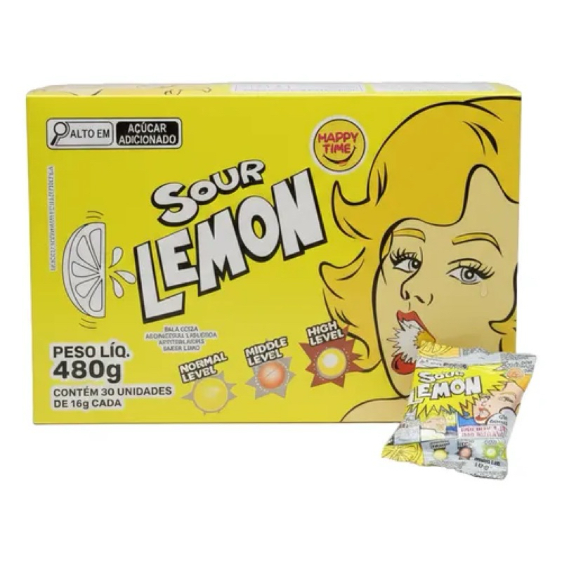 Super Sour Lemon Display 480g HappyTime