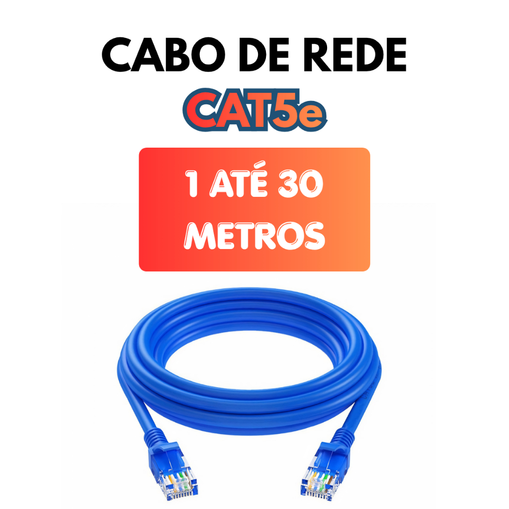 Cabo De Rede Internet RJ45 Camera Pc Notebook Smart TV Videogame 1/2/3/5/10/15/20/25/30 Metros