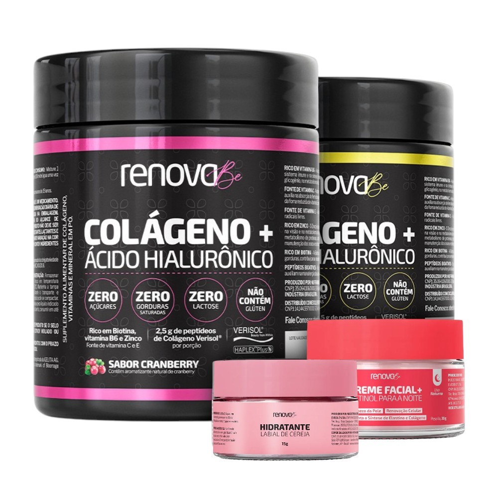 Kit Colágeno Verisol + Balm Labial + Creme Retinol Renova Be