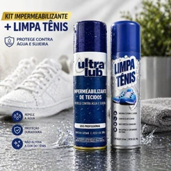 Kit Limpa Tênis + Impermeabilizante de Tecidos 325ml Proteção Contra Água e Sujeira Limpeza de Tênis