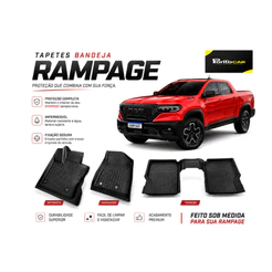 Tapete Bandeja Rampage 2024 a 2026- 3 Peças TPE Premium