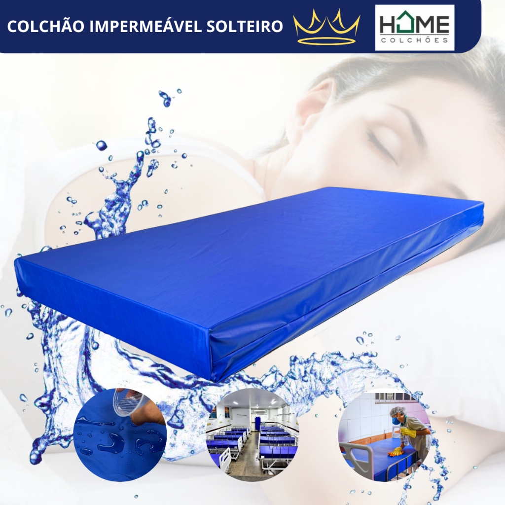 Colchão Hospitalar Impermeável D33 78x188cm Solteiro Napa