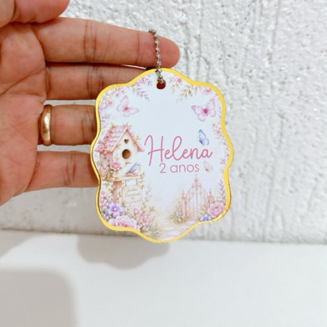 Tag Apliques Personalizados 3D para Lembrancinha | Jardim Encantado | Etiqueta Festa Infantil | Qualquer Tema