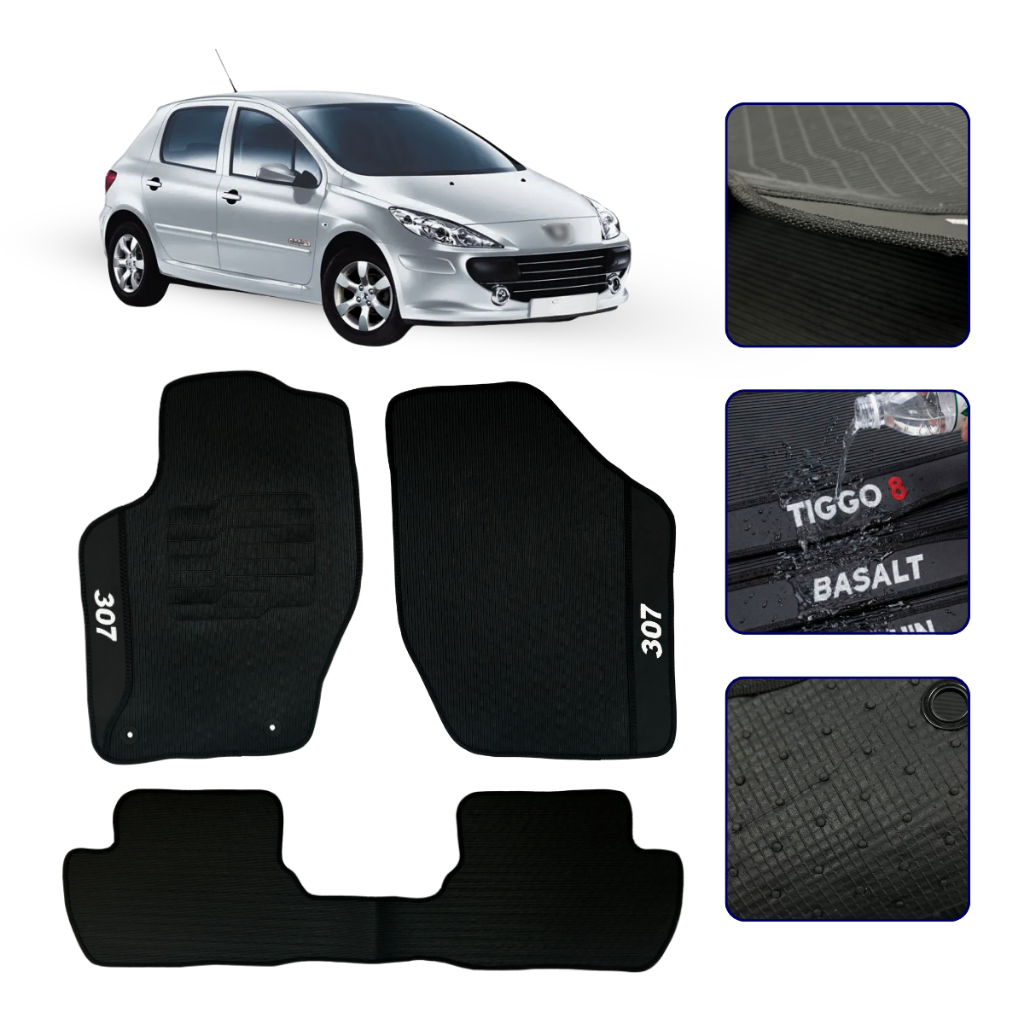 Jogo de Tapete Para Peugeot 307 Kit Automotivo 2002 2003 2004 2005 2006 a 2012 S