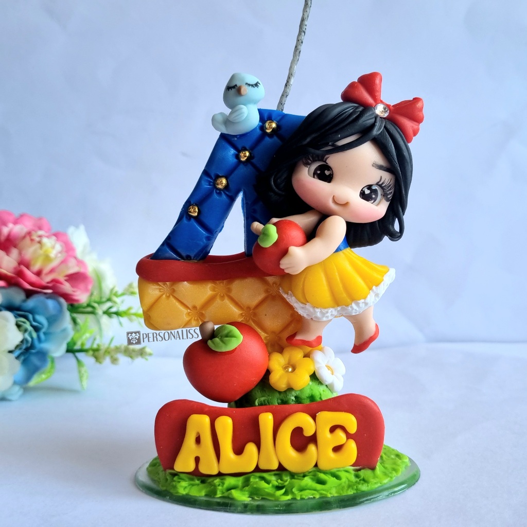 Vela Branca de Neve números 1 2 3 4 5 6 7 8 9