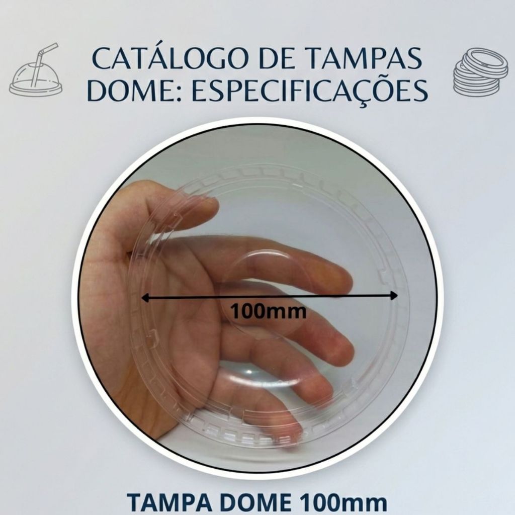 Tampa Copo Bolha P/ Copo 700/770ml Kit 30 60 90 Uni Açai Milkshake Drink Copão — imagem 2 de 2