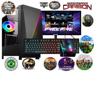 PC CPU Gamer Completo intel Core i5 16g, VIDEO grafic 1g SSD 480G, Monitor 19 roda cs LOL Roblox gta
