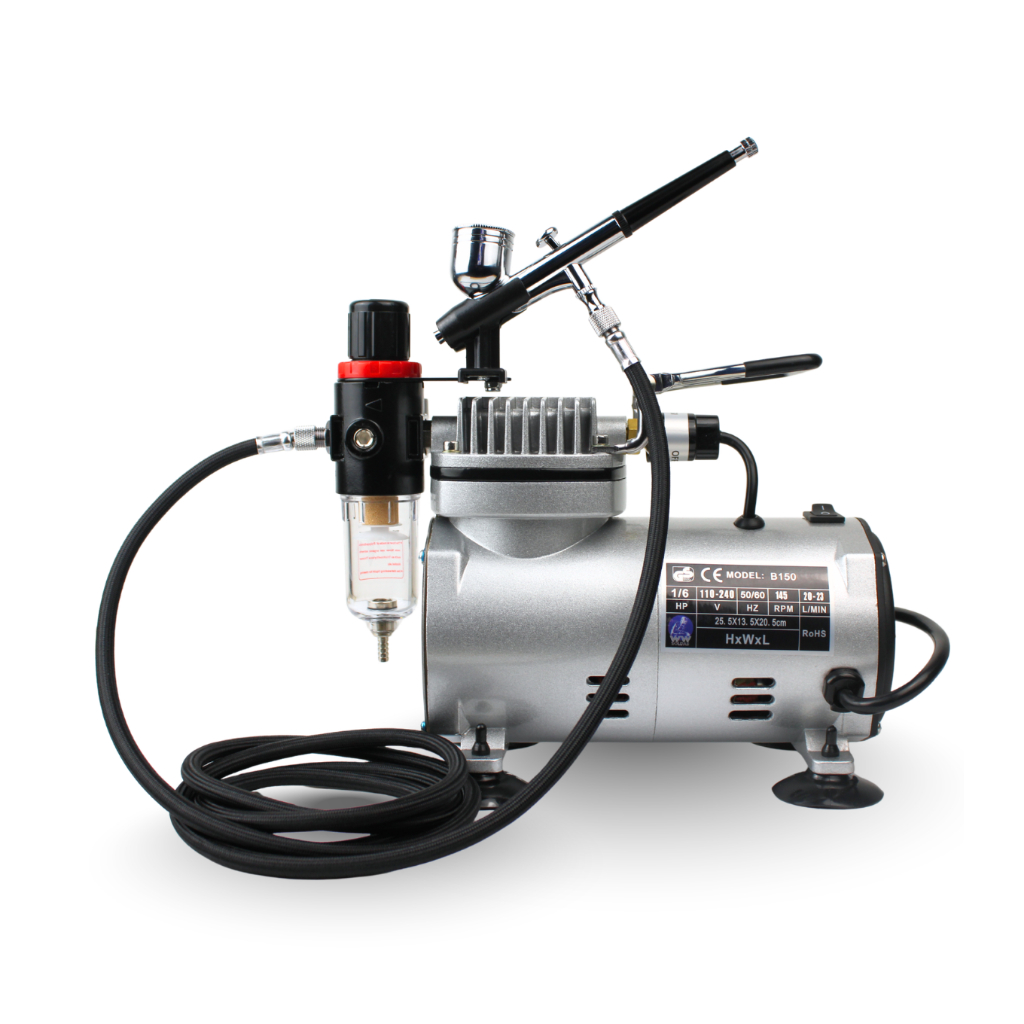 Aerografo Compressor Profissional Bivolt  110V/220V Com Mangueira e Aerógrafo Dupla ação WWS