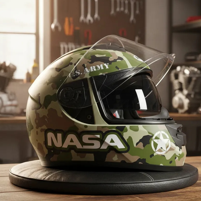 Capacete Nasa Camuflado Ns-901  Army Verde Proteção Uva Uvb