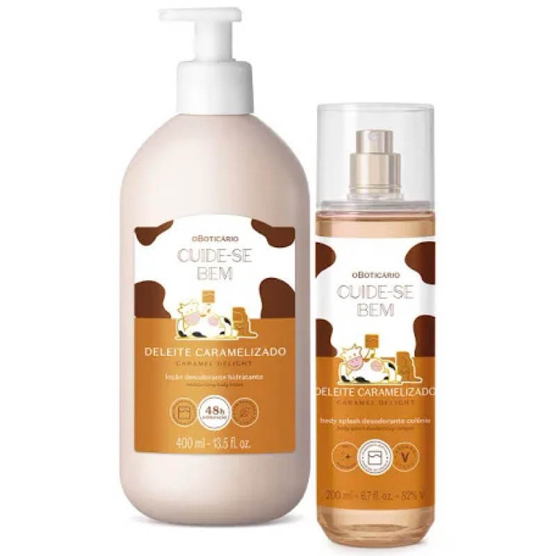 Combo Cuide-se Bem Deleite Caramelizado: Body Splash 200ml + Loção Corporal 400ml
