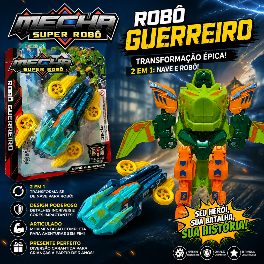 Brinquedo Robô Guerreiro Vira Robô Gigante 18cm Transformers Novo Estilo Optimus Monta e Desmonta