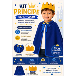 kit Príncipe ou princesa infantil - capa e coroa