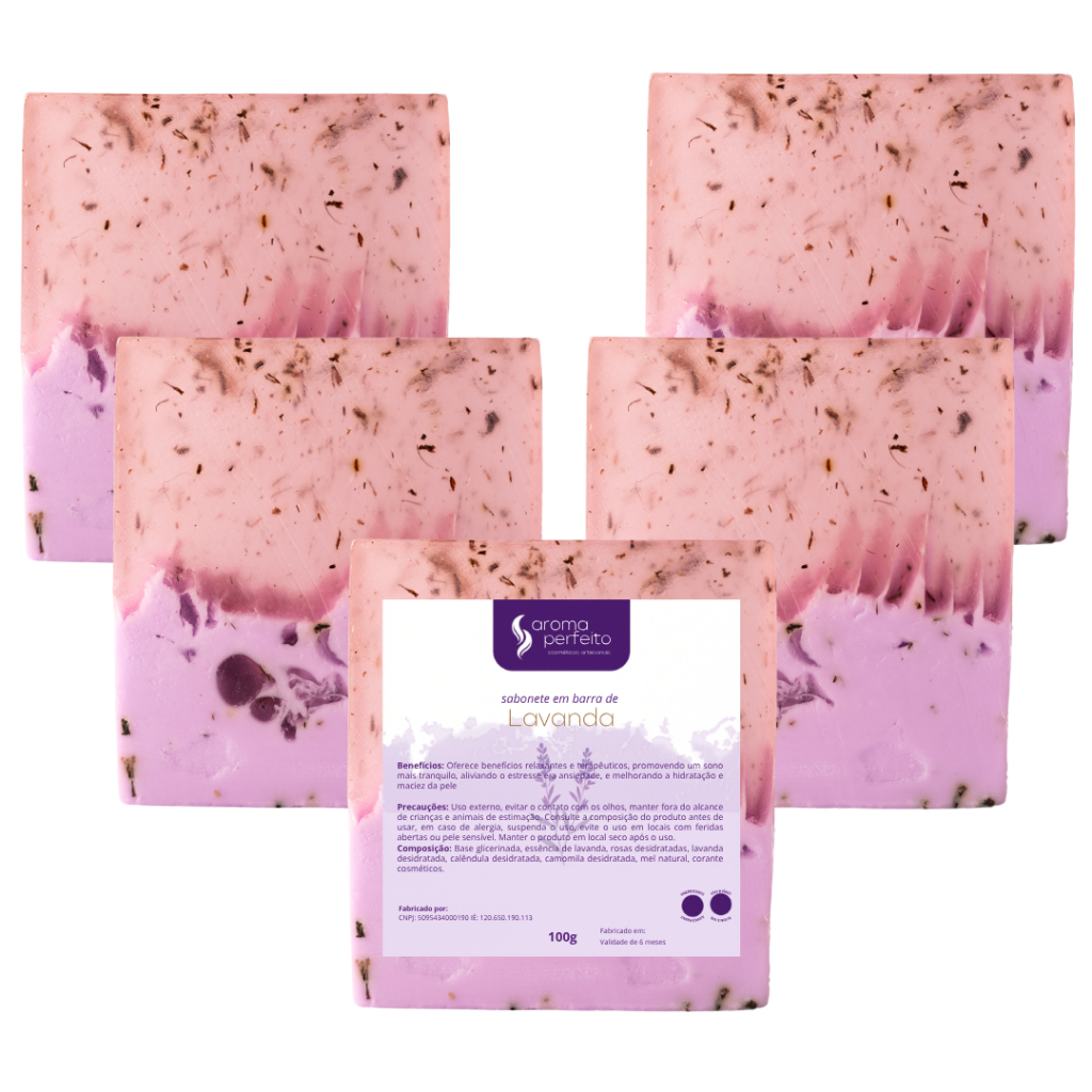 Kit 5 Sabonetes Lavanda 100g cada