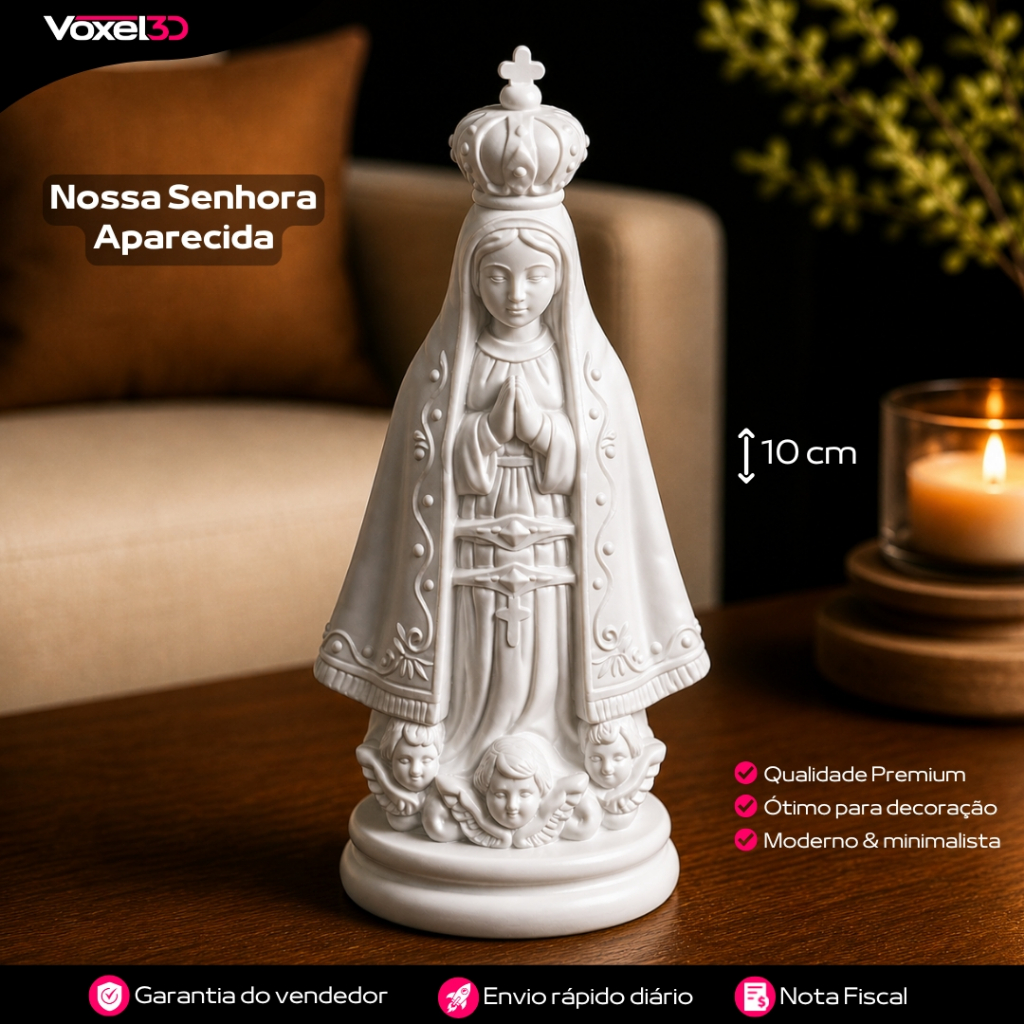 Imagem Nossa Senhora Aparecida Decoração Religiosa Minimalista 10 Cm Ideal Para Mesa Presente Decoração Alta Qualidade