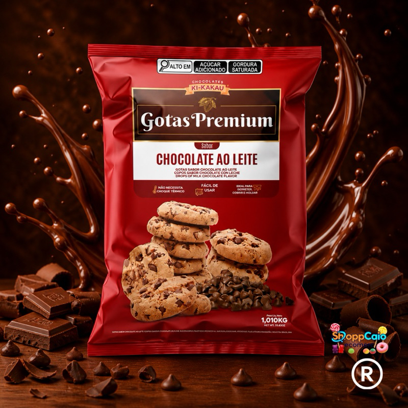 Gotas de Chocolate Branco Premium - Sabor Intenso e Textura Cremosa, 1,010 KG