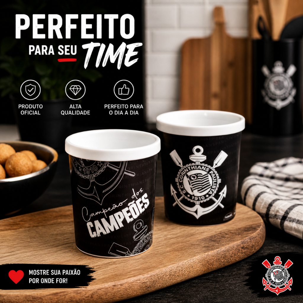 Porta Lata de Plástico Corinthians Produto Oficial Licenciado Plasútil